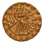 Stamp of Coins » Post-Gupta Post Gupta, Bengal, Samatata dynasty, anonymous or Ratas Sridharadnarata, c. 664-675, archer, AV dinar, 5.66 g.