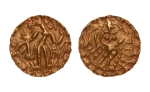 Stamp of Coins » Post-Gupta Post Gupta, Bengal, Samatata region, Khadga dynasty, archer, AV dinar, 5.79 g.