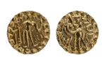 Stamp of Coins » Post-Gupta Post Gupta, Bengal, Samatata region, Khadga dynasty, Sri Jiva, c. 675-700, archer, AV dinar, 5.81 g.