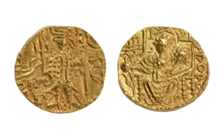 Stamp of Coins » Kushan Kushanas, Vasishka, c. 247-265, Ardoksho, AV dinar, 7.82 g.