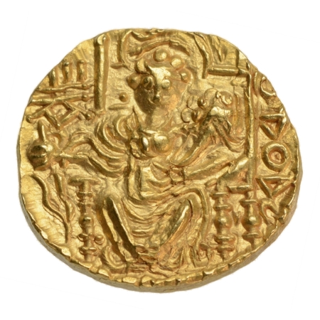 Kushanas, Vasishka, c. 247-265, Ardoksho, AV dinar, 7.82 g.