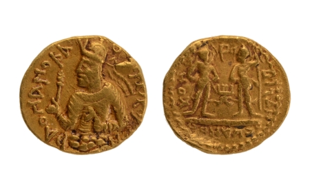 Stamp of Coins » Kushan Kushanas, Huvishka, c. 151-192, Bizago, quarter dinar, 1.93