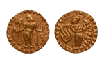 Stamp of Coins » Post-Gupta Post Gupta, Bengal, Khadga kings of Samatata, anonymous issue, c. 575-625, archer, AV dinar, 5.79 g.