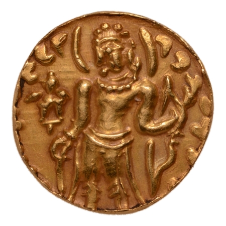 Post Gupta, Bengal, Samatata region, imitative of Gupta coins, c. 575-625, archer, AV dinar, 6.15 g.