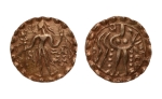 Stamp of Coins » Post-Gupta Post Gupta, Bengal, Khadga kings of Samatata, Balabhatta (ca. 680-720), archer, AV dinar, 5.62 g.