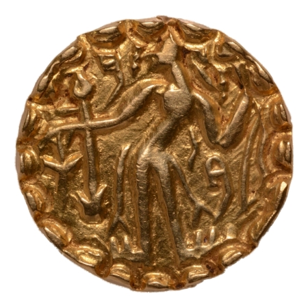 Post Gupta, Bengal, Khadga kings of Samatata, c. 675-700, archer, AV dinar, 5.62 g.