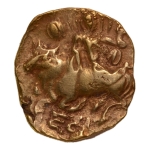 Stamp of Coins » Post-Gupta Post Gupta, Gauda, Sasanka Deva. C. 600-635, Siva on bull, AV dinar, 9.34 g.