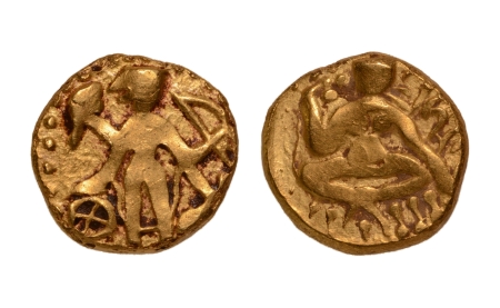 Stamp of Coins » Post-Gupta Post-Gupta, unknown era, unknown type, archer, AV dinar, 7.83 g