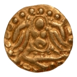 Stamp of Coins » Hindu coins of medieval India Kalachuris of Tripuri, Gangeya Deva, 1015-1040, Lakshmi, AV quarter dinar, 1.03 g.