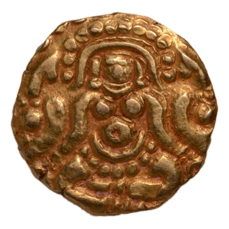 Kalachuris of Tripuri, Gangeya Deva, 1015-1040, Lakshmi, AV quarter dinar, 3.88 g.