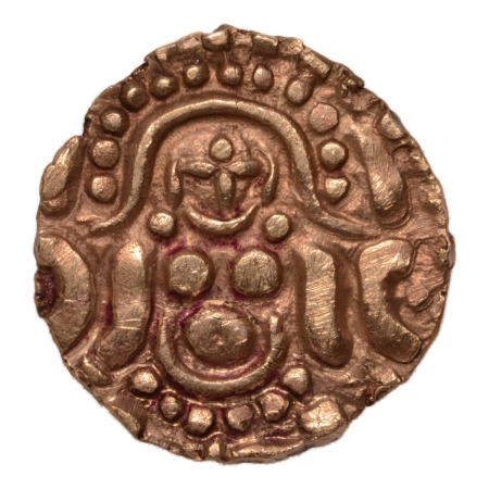 Gahadavalas of Kannauj, Govinda Chandra, 1114-1154, Lakshmi, AV quarter dinar, 0.99 g.