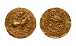 Stamp of Coins » Hindu coins of medieval India Kadambas of Hangal, Toyimadeva, 1048-1075, lion, AV dinar, 4.29 g.