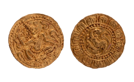 Stamp of Coins » Hindu coins of medieval India Kadambas of Hangal, c. 1075-1090, Hanuman, AV gadyana, 4.22g.