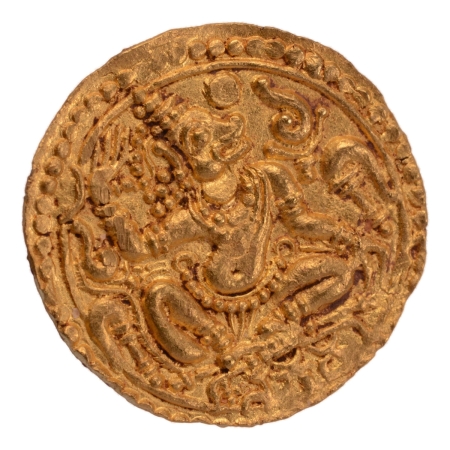 Kadambas of Hangal, c. 1075-1090, Hanuman, AV gadyana, 4.22g.