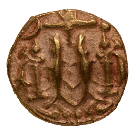 Alupas dynasty, Pandya Dhananjaya, c. 11th century, two fish, AV dinar, 3.59 g.