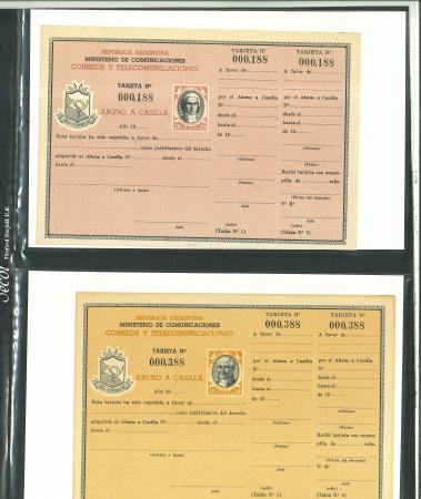 Stamp of Argentina Abono A Casilla, group of four unused cards