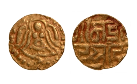 Stamp of Coins » Hindu coins of medieval India Kalachuris of Tripuri, Gangeya Deva, 1015-1040, Lakshmi, AV half dinar, 2.07 g.