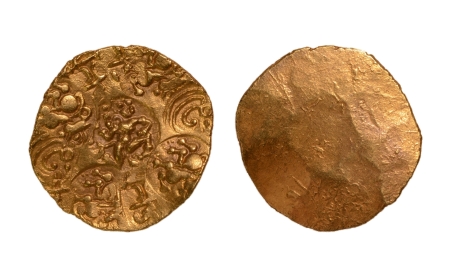 Stamp of Coins » Hindu coins of medieval India Chalukyas of Kalyana, Jayasimha II, 1015-1043, or Bijjala, punchmark, AV pagoda, 3.74 g.