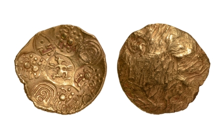 Stamp of Coins » Hindu coins of medieval India Kadambas of Hangal. temp. Shantivarma. C. 1075-1094, punchmark, AV pagoda, 3.50 g.