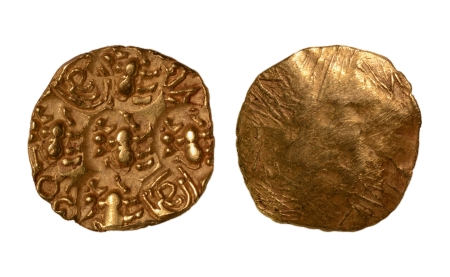 Stamp of Coins » Hindu coins of medieval India Chalukyas of Kalyana, Jayasimha II Jagadekhamalla, 11th-12th century, punchmark, AV Pagoda, 3.69 g.