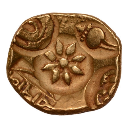 Yadavas of Devagiri, Mahadeva or his successors, 1270-1313, punchmark, AV dinar, 3.44 g.