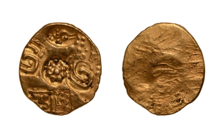 Stamp of Coins » Hindu coins of medieval India Yadavas of Devagiri, Mahadeva or his successors, 1270-1313, punchmark, AV dinar, 3.44 g.