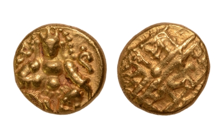 Stamp of Coins » Hindu coins of medieval India Vijayanagar Empire, Tuluva Dynasty, Krishnadevaraya, 15th Century, Balakrishna, AV varaha, 3.36 g.
