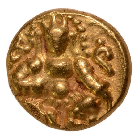 Vijayanagar Empire, Tuluva Dynasty, Krishnadevaraya, 15th Century, Balakrishna, AV varaha, 3.36 g.