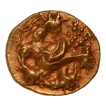 Stamp of Coins » Hindu coins of medieval India Vijayanagara Empire, Tuluva Dynasty, Achyutaraya (15th Century), Gandaberunda, AV half Varaha, 1.70 g.