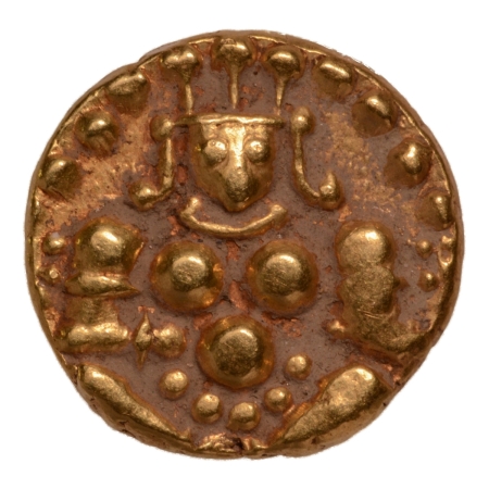 Vijaynagar Kingdom, Tuluva dynasty, Krishna Deveraya, c. 1509-1529, Balakrishna, AV pagoda, 3.29 g,