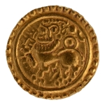 Stamp of Coins » Hindu coins of medieval India Kadambas of Goa dynasty, Jayakesin I, 1150-1180, lion, AV pagoda, 4.39 g.