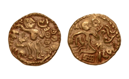 Stamp of Coins » Hindu coins of medieval India Sri Lanka, conquest of Raja Raja Chola, 985-1014, AV kahavanu dinar, 4.42 g.
