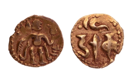 Stamp of Coins » Hindu coins of medieval India Sri Lanka, conquest of Raja Raja Chola, 985-1014, AV fanam, 0.53g.