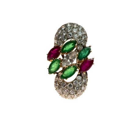 Stamp of Feldman International Auctions » Bijoux - Haute Joaillerie / Jewellery Bague en or jaune et or gris 750