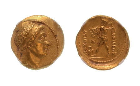 Stamp of Coins » Ancient Greece Greco-Bactrian Kingdom, Diodotus I Soter c. 255-246 BC, AV stater, 8.25 g.