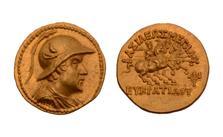 Stamp of Coins » Ancient Greece Greco-Bactrian Kingdom, Eucratides I, c. 171-145 BC, AV stater 8.50 g.