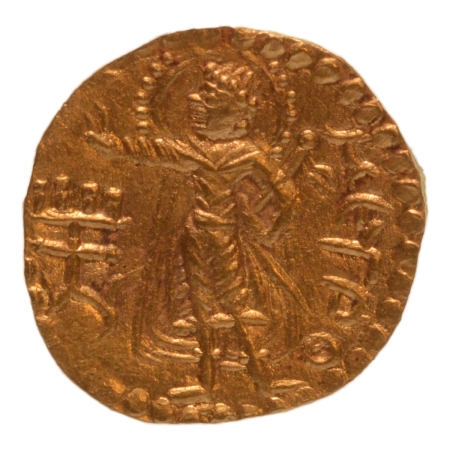 Kushanas, Huvishka, c. 151-192, Meyro, AV quarter dinar, 1.96 g.