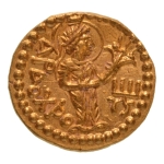 Stamp of Coins » Kushan Kushanas, Kanishka I, c. 127-152, Ardoksho, AV quarter dinar, 2.00 g.