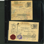 Stamp of Romania » Collections, Lots etc. Postal stationery parcel cards and revenue stamped forms