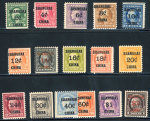 Stamp of United States » US Post in China 1919, post in China "Shangaï" Michel n° 1-16 mint (*).