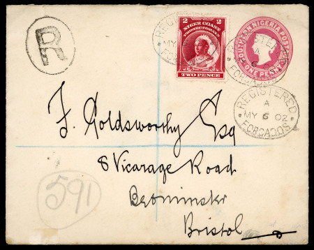 Stamp of Nigerias » Niger Coast Protectorate Used in Southern Nigeria - Forcados: 1901-05, group of four covers with Niger Coast frankings