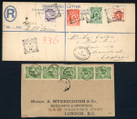 Stamp of Nigerias » Niger Coast Protectorate Brass: 1895-98 trio of covers incl. size F registered