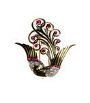 Stamp of Feldman International Auctions » Bijoux - Haute Joaillerie / Jewellery Broche en or jaune 750 et platine 950,