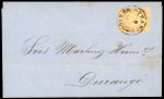 Stamp of Mexico Mexico 1865 Eagle issue 2R orange on cover, also small unused / used duplication of diff. periods