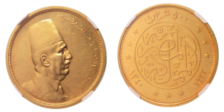 Stamp of Coins » Africa » Egypt Egypt King Fuad I 1922 500 pi. proof, Au 42.5 g.