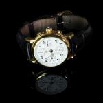 Stamp of Feldman International Auctions » Montres / Watches MONT-BLANC. Montre mécanique en acier doré.