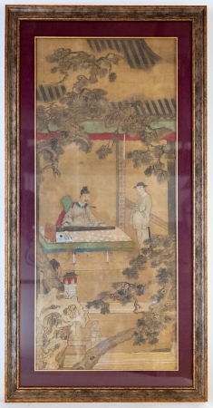 Stamp of Feldman International Auctions » Art d'Orient & d'Extrême-Orient / Asian & Oriental Art Chine. Paire de panneaux de peintures sur soie. XIXème siècle