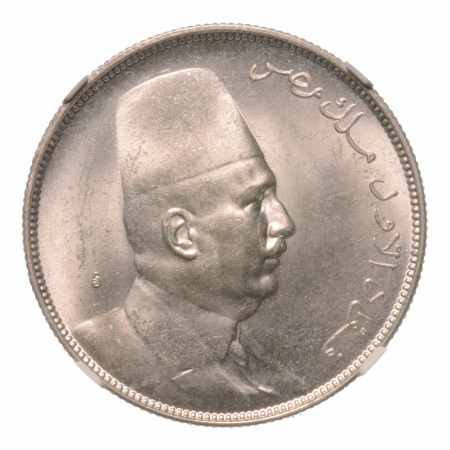 Egypt King Fuad I 10 pi. AH 1341/1923, Ag 14 g.