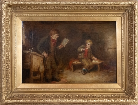 Stamp of Feldman International Auctions » Tableaux du XIXs / 19th Century Paintings Ecole anglaise du début du XIXème siècle. Le professeur et son élève
