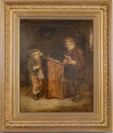 Stamp of Feldman International Auctions » Tableaux du XIXs / 19th Century Paintings Ecole anglaise du XIXème siècle. Le Maître et son élève